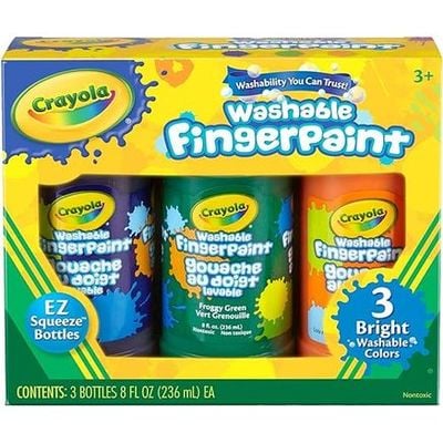 CRAYOLA-Washable Fingerpaint-3 Ct. 8-oz-Bright Colors