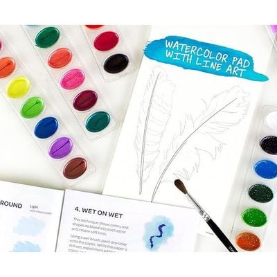 Crayola 16 Ct. Washable Watercolor Pans With Plastic Handled Brush