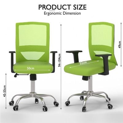 Mahmayi TJ HY-902 Medium Back Mesh Office chair with Lumbar Support Green