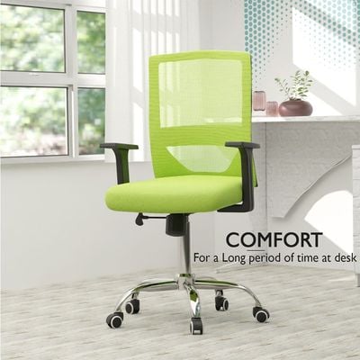 Mahmayi TJ HY-902 Medium Back Mesh Office chair with Lumbar Support Green