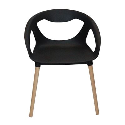 Fiber Plastic Dining Chair with Solid Wooden Leg JP1269A