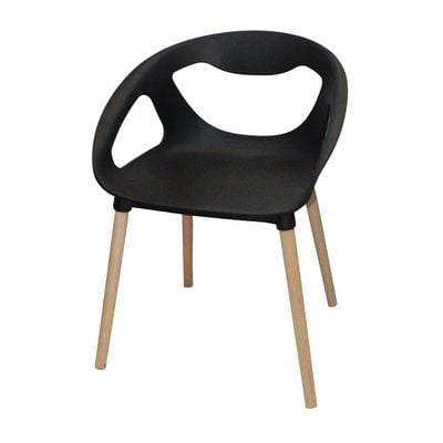 Fiber Plastic Dining Chair with Solid Wooden Leg JP1269A