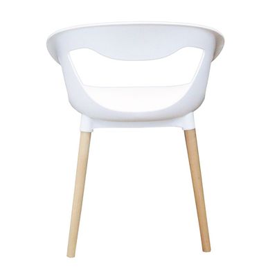 Fiber Plastic Dining Chair with Solid Wooden Leg JP1269B