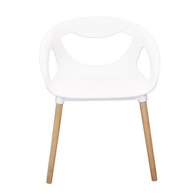 Fiber Plastic Dining Chair with Solid Wooden Leg JP1269B