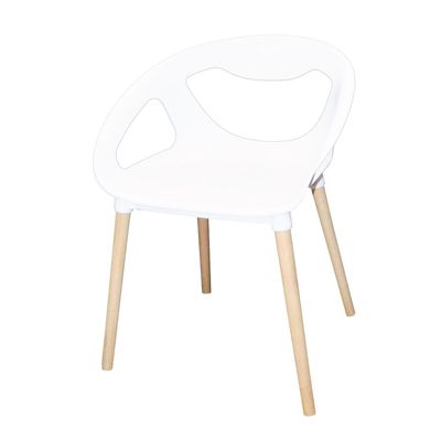 Fiber Plastic Dining Chair with Solid Wooden Leg JP1269B