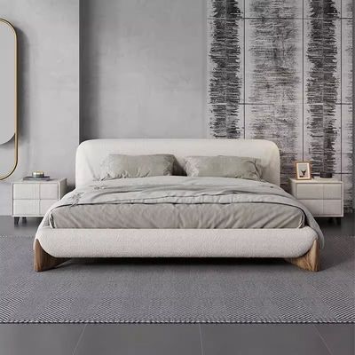 Luxury Bed from Plush and Wood -with Spring Mattress Queen Size 150*200