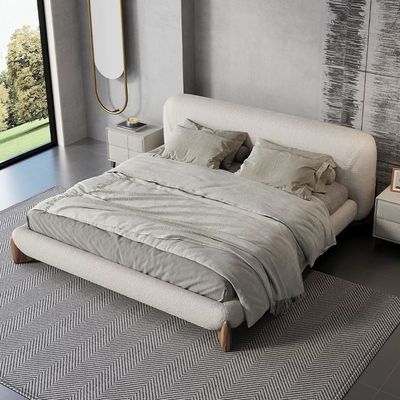Luxury Bed from Plush and Wood -With Spring Mattress Supper King Size 200*200