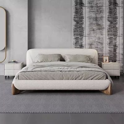 Luxury Bed from Plush and Wood -With Spring Mattress Supper King Size 200*200