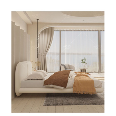 Floating Bed Frame with LED Light and Spring Mattress - King Size 180*200 cm