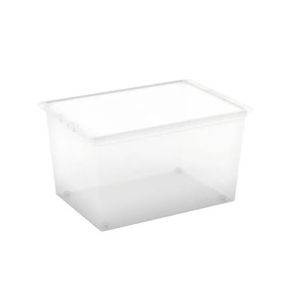 Keter C-Box XL Transparent Storage Container with Wheels 50L - Spacious and Clear Plastic Organizer for Wardrobe Efficiency