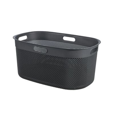 Keter Curver Filo Laundry Basket Dark Grey 45L - Innovative Design with Ventilated Frame for Efficient Laundry Care