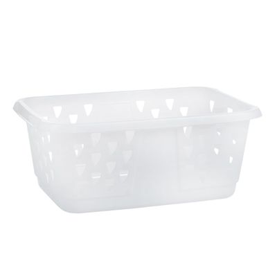 Keter Classic Laundry Basket White 50L - Durable Plastic Basket for Home and Commercial Use