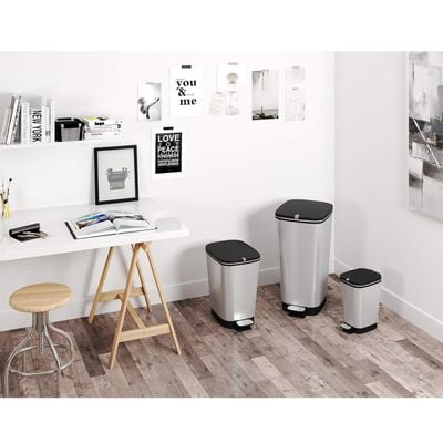 Keter Chic Bin S - Steel 10L with Removable Inner Bucket and Foot Pedal - Modern Design and High-Quality Plastic