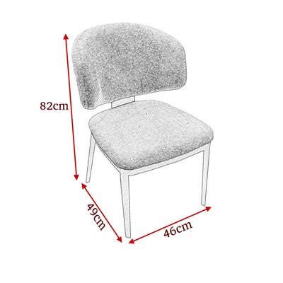 Maple Home Dining Chair Leather Curved Back Armless Sturdy Metal Legs Cushioned Seat Stitched Pattern Modern Kitchen Lounge Living Accent Restaurant Furniture