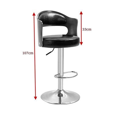 Maple Home Bar Chair Leather 360掳 Swivel Adjustable Height Backrest Stainless Steel Legs Kitchen Pub  Restaurant Dining Furniture