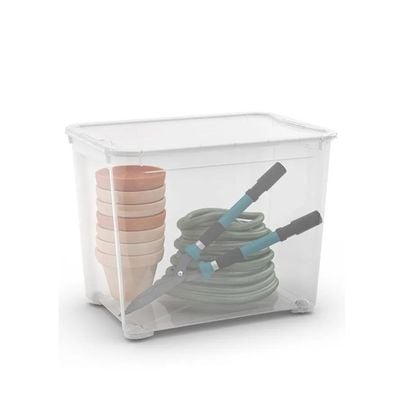 Keter T-Box XL Transparent Storage Container - Extra-Large, Durable, and Wheeled for Easy Organization