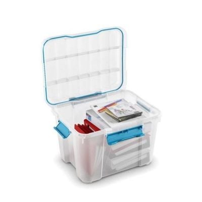 Keter Scuba Box M - High-Capacity Plastic Container with Airtight Sealed Lid and Soft-Touch Handles