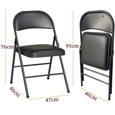 Maple Home Metal Folding Chair Metallic Frame Armless Modern Stool Seat High Back Portable Dining Living Office Make-up Event Furniture 6 Pcs 