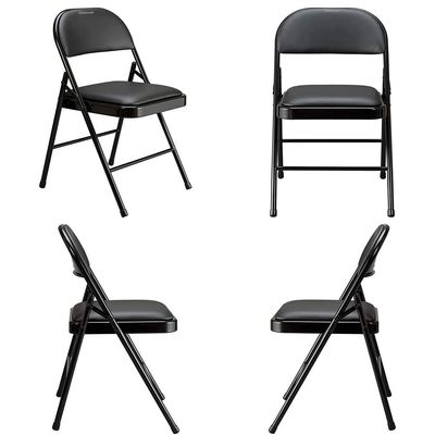 Maple Home Metal Folding Chair Metallic Frame Armless Modern Stool Seat High Back Portable Dining Living Office Make-up Event Furniture 6 Pcs 