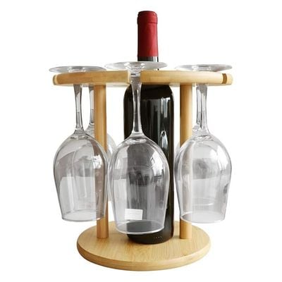 Honey Bee All-in-One Wine Glass Drying Rack & Bottle Holder, Keep Your Glasses Sparkling With Space-Saving Convenience