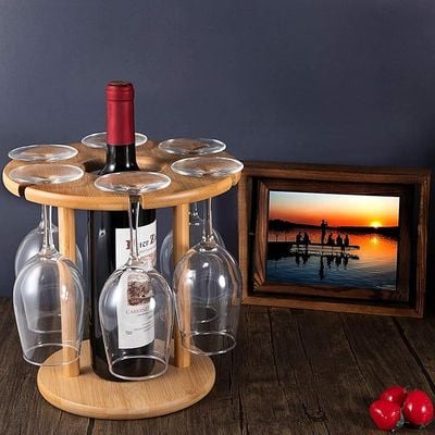 Honey Bee All-in-One Wine Glass Drying Rack & Bottle Holder, Keep Your Glasses Sparkling With Space-Saving Convenience