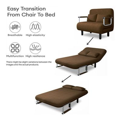 2-Seater Convertible Sofa Bed (Coffee)