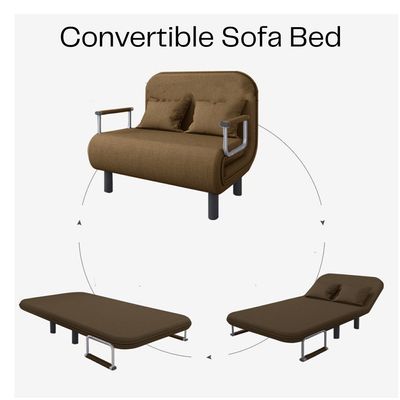 2-Seater Convertible Sofa Bed (Coffee)