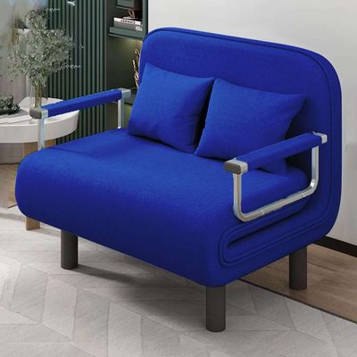 2-Seater Convertible Sofa Bed (Lake Blue)