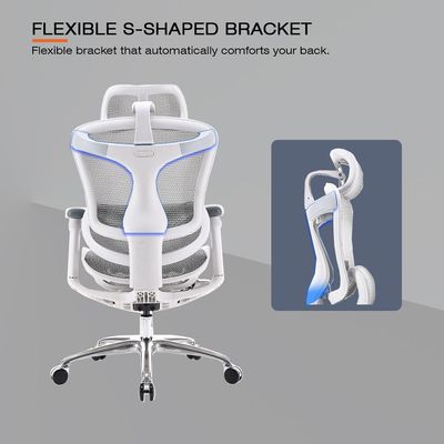 Sihoo High Back Ergonomic Mesh Chair with 3D Adjustable Headrest, Elbow Support, Lumbar Support, Flexible Backrest, Reclining Chair Ideal for Home and Office