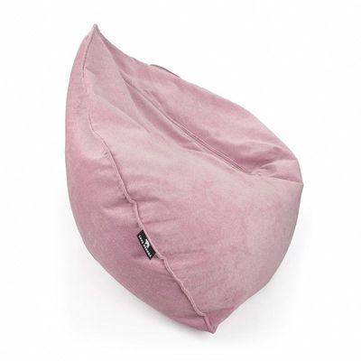 Luxe Decora Crest Bean Bag | Premium Soft Woven Fabric Bean Bag with Unique Crest Shape | Water Repellent | Washable | Filled with Polystyrene Beads | Kids & Adults (Blush Pink, Large)