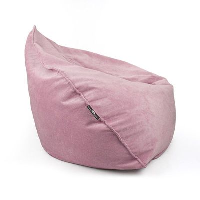 Luxe Decora Crest Bean Bag | Premium Soft Woven Fabric Bean Bag with Unique Crest Shape | Water Repellent | Washable | Filled with Polystyrene Beads | Kids & Adults (Blush Pink, Large)