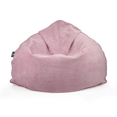 Luxe Decora Crest Bean Bag | Premium Soft Woven Fabric Bean Bag with Unique Crest Shape | Water Repellent | Washable | Filled with Polystyrene Beads | Kids & Adults (Blush Pink, Large)