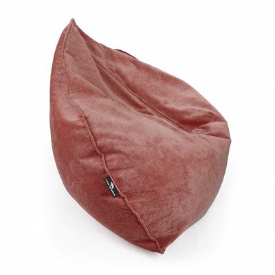 Luxe Decora Crest Bean Bag | Premium Soft Woven Fabric Bean Bag with Unique Crest Shape | Water Repellent | Washable | Filled with Polystyrene Beads | Kids & Adults (Burgundy, Large)