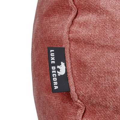 Luxe Decora Crest Bean Bag | Premium Soft Woven Fabric Bean Bag with Unique Crest Shape | Water Repellent | Washable | Filled with Polystyrene Beads | Kids & Adults (Burgundy, Large)