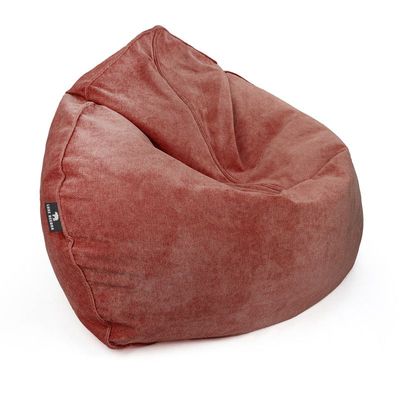 Luxe Decora Crest Bean Bag | Premium Soft Woven Fabric Bean Bag with Unique Crest Shape | Water Repellent | Washable | Filled with Polystyrene Beads | Kids & Adults (Burgundy, Large)