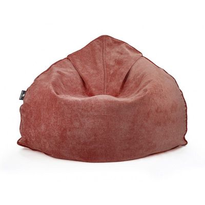 Luxe Decora Crest Bean Bag | Premium Soft Woven Fabric Bean Bag with Unique Crest Shape | Water Repellent | Washable | Filled with Polystyrene Beads | Kids & Adults (Burgundy, Large)