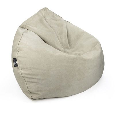 Luxe Decora Crest Bean Bag | Premium Soft Woven Fabric Bean Bag with Unique Crest Shape | Water Repellent | Washable | Filled with Polystyrene Beads | Kids & Adults (Ivory, Large)