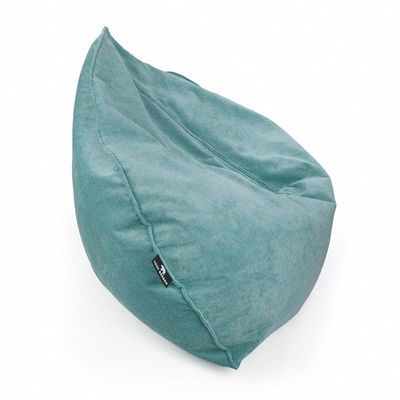 Luxe Decora Crest Bean Bag | Premium Soft Woven Fabric Bean Bag with Unique Crest Shape | Water Repellent | Washable | Filled with Polystyrene Beads | Kids & Adults (Lagoon Blue, Large)