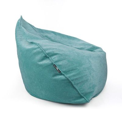 Luxe Decora Crest Bean Bag | Premium Soft Woven Fabric Bean Bag with Unique Crest Shape | Water Repellent | Washable | Filled with Polystyrene Beads | Kids & Adults (Lagoon Blue, Large)