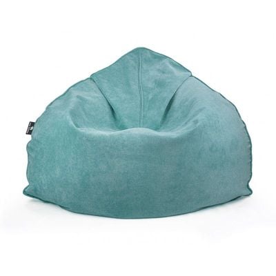 Luxe Decora Crest Bean Bag | Premium Soft Woven Fabric Bean Bag with Unique Crest Shape | Water Repellent | Washable | Filled with Polystyrene Beads | Kids & Adults (Lagoon Blue, Large)