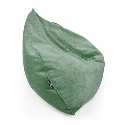 Luxe Decora Crest Bean Bag | Premium Soft Woven Fabric Bean Bag with Unique Crest Shape | Water Repellent | Washable | Filled with Polystyrene Beads | Kids & Adults (Pine Green, Large)