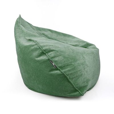 Luxe Decora Crest Bean Bag | Premium Soft Woven Fabric Bean Bag with Unique Crest Shape | Water Repellent | Washable | Filled with Polystyrene Beads | Kids & Adults (Pine Green, Large)