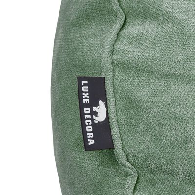 Luxe Decora Crest Bean Bag | Premium Soft Woven Fabric Bean Bag with Unique Crest Shape | Water Repellent | Washable | Filled with Polystyrene Beads | Kids & Adults (Pine Green, Large)