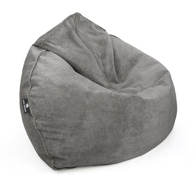 Luxe Decora Crest Bean Bag | Premium Soft Woven Fabric Bean Bag with Unique Crest Shape | Water Repellent | Washable | Filled with Polystyrene Beads | Kids & Adults (Stormy Grey, Large)