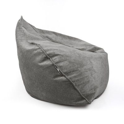 Luxe Decora Crest Bean Bag | Premium Soft Woven Fabric Bean Bag with Unique Crest Shape | Water Repellent | Washable | Filled with Polystyrene Beads | Kids & Adults (Stormy Grey, Large)