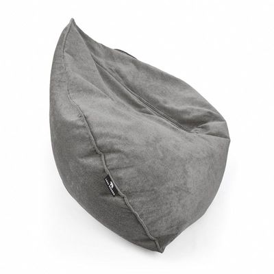 Luxe Decora Crest Bean Bag | Premium Soft Woven Fabric Bean Bag with Unique Crest Shape | Water Repellent | Washable | Filled with Polystyrene Beads | Kids & Adults (Stormy Grey, Large)