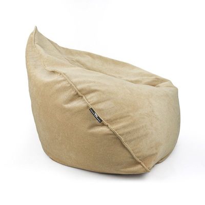 Luxe Decora Crest Bean Bag | Premium Soft Woven Fabric Bean Bag with Unique Crest Shape | Water Repellent | Washable | Filled with Polystyrene Beads | Kids & Adults (Sahara Sand, Large)