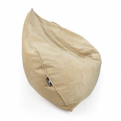 Luxe Decora Crest Bean Bag | Premium Soft Woven Fabric Bean Bag with Unique Crest Shape | Water Repellent | Washable | Filled with Polystyrene Beads | Kids & Adults (Sahara Sand, Large)