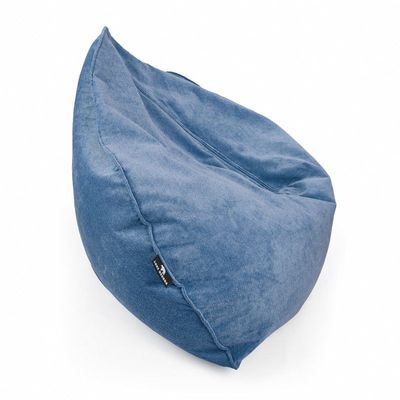 Luxe Decora Crest Bean Bag | Premium Soft Woven Fabric Bean Bag with Unique Crest Shape | Water Repellent | Washable | Filled with Polystyrene Beads | Kids & Adults (Sapplire Blue, Large)