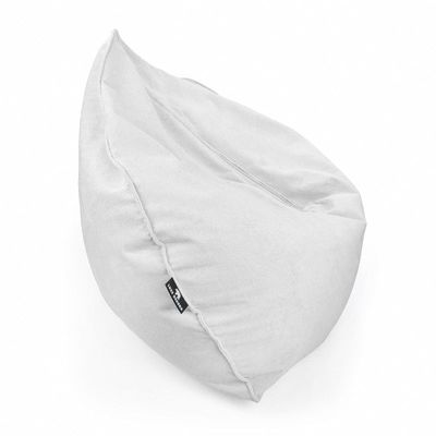 Luxe Decora Crest Bean Bag | Premium Soft Woven Fabric Bean Bag with Unique Crest Shape | Water Repellent | Washable | Filled with Polystyrene Beads | Kids & Adults (Frost White, Large)